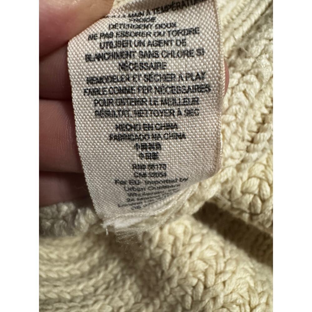 Free People Oversized Turtleneck Sweater Cream Textured Knit  XS (Oversized) - Picture 7 of 7